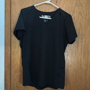 Women’s black scrub top